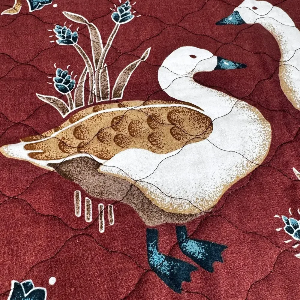 Vintage 1980s Quilted Country Goose Placemat Autumn Decor 13x16.5